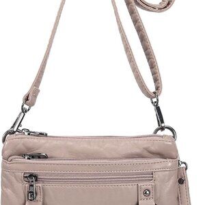 Triple Zip Crossbody Purses Small Crossbody Bags for Women Travel Cell Phone Pur